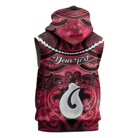 Personalised Maori Matariki Hei Matau Whero Sleeveless Zip Hoodie Maori Kowhaiwhai Pattern Galaxy LT01 - Polynesian Pride