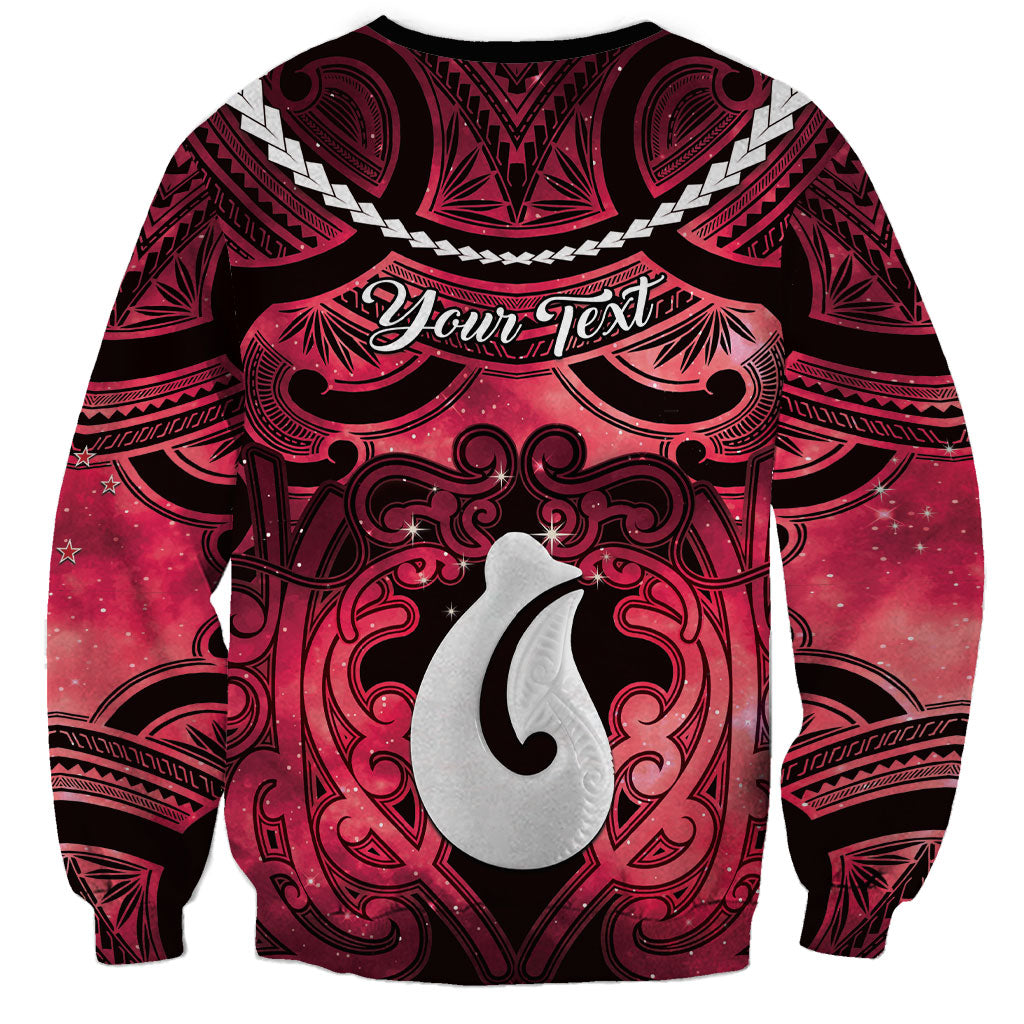 Personalised Maori Matariki Hei Matau Whero Sweatshirt Maori Kowhaiwhai Pattern Galaxy