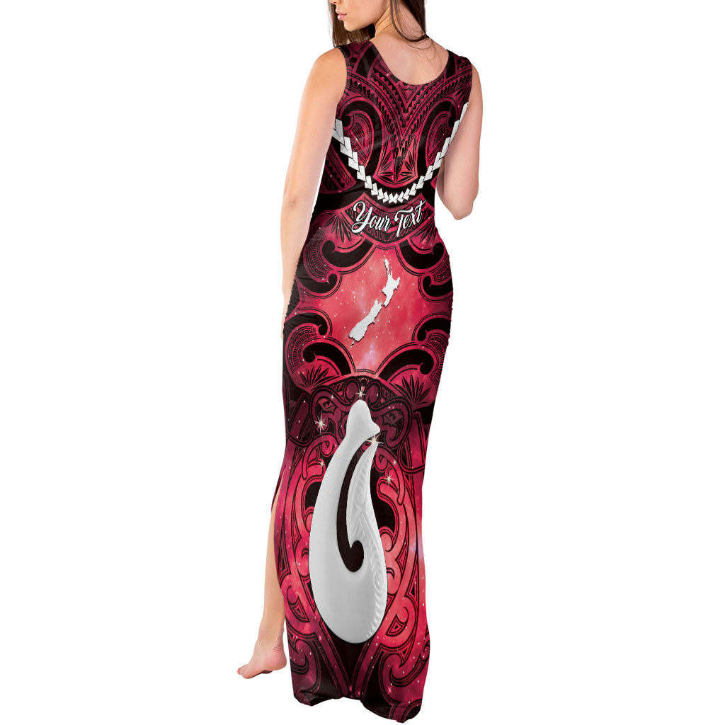 Personalised Maori Matariki Hei Matau Whero Tank Maxi Dress Maori Kowhaiwhai Pattern Galaxy