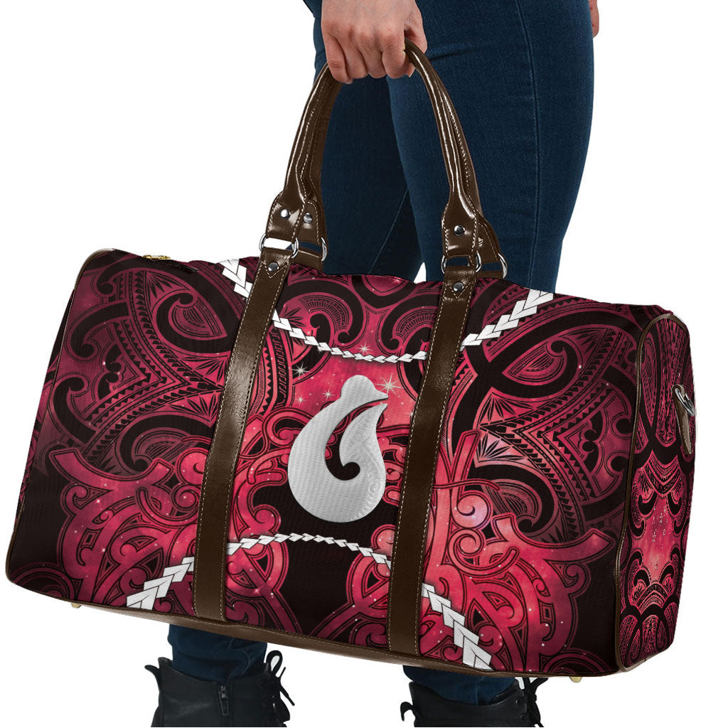 Maori Matariki Hei Matau Whero Travel Bag Maori Kowhaiwhai Pattern Galaxy