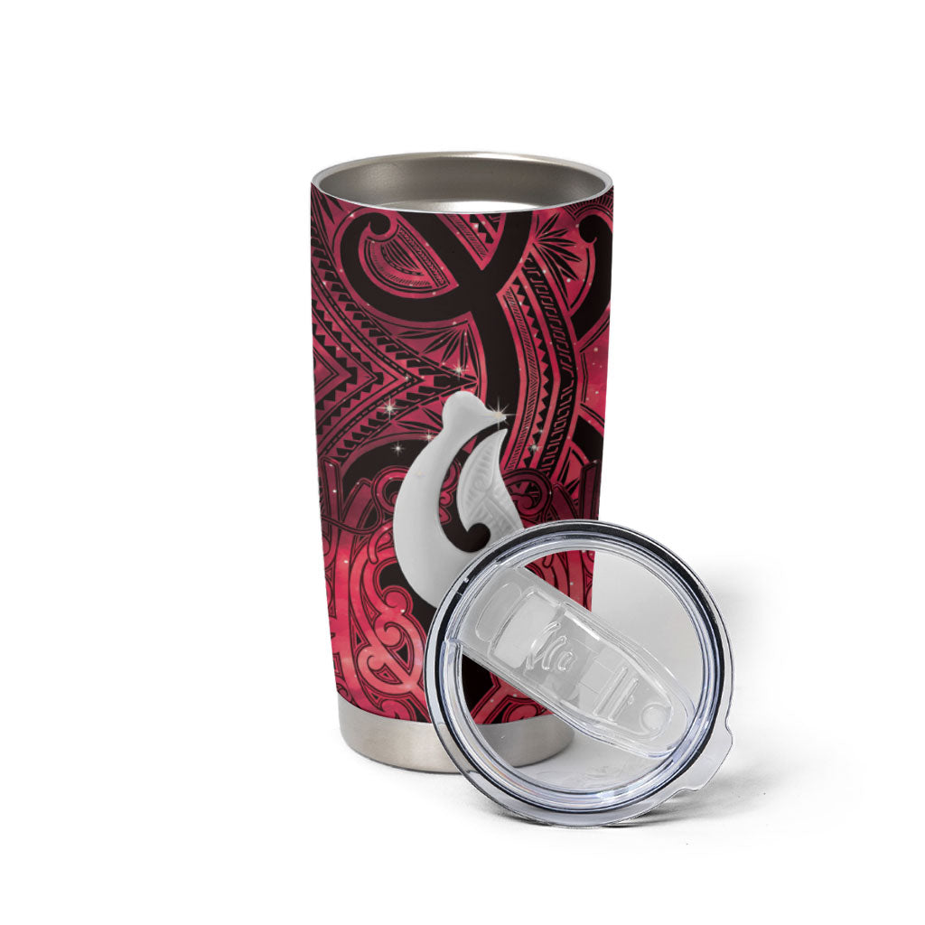 Personalised Maori Matariki Hei Matau Whero Tumbler Cup Maori Kowhaiwhai Pattern Galaxy