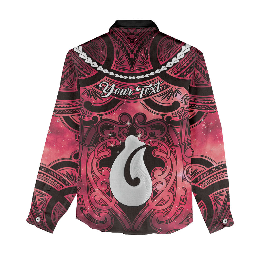 Personalised Maori Matariki Hei Matau Whero Women Casual Shirt Maori Kowhaiwhai Pattern Galaxy LT01 - Polynesian Pride