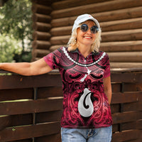 Personalised Maori Matariki Hei Matau Whero Women Polo Shirt Maori Kowhaiwhai Pattern Galaxy LT01 - Polynesian Pride