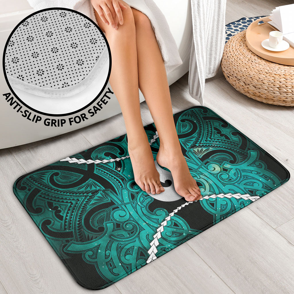 Maori Matariki Hei Matau Turquoise Bathroom Set Maori Kowhaiwhai Pattern Galaxy LT01 - Polynesian Pride