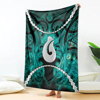 Maori Matariki Hei Matau Turquoise Blanket Maori Kowhaiwhai Pattern Galaxy