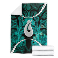 Maori Matariki Hei Matau Turquoise Blanket Maori Kowhaiwhai Pattern Galaxy