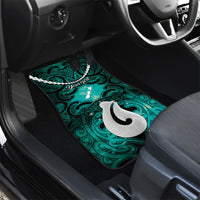 Personalised Maori Matariki Hei Matau Turquoise Car Mats Maori Kowhaiwhai Pattern Galaxy