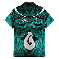 Personalised Maori Matariki Hei Matau Turquoise Family Matching Summer Maxi Dress and Hawaiian Shirt Maori Kowhaiwhai Pattern Galaxy LT01 - Polynesian Pride