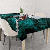 Maori Matariki Hei Matau Turquoise Tablecloth Maori Kowhaiwhai Pattern Galaxy