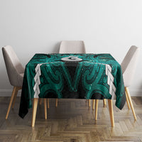 Maori Matariki Hei Matau Turquoise Tablecloth Maori Kowhaiwhai Pattern Galaxy
