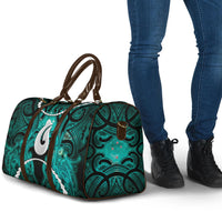 Maori Matariki Hei Matau Turquoise Travel Bag Maori Kowhaiwhai Pattern Galaxy LT01 - Polynesian Pride
