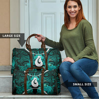 Maori Matariki Hei Matau Turquoise Travel Bag Maori Kowhaiwhai Pattern Galaxy LT01 - Polynesian Pride