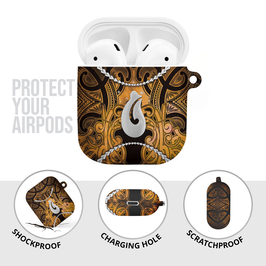 Maori Matariki Hei Matau Kowhai AirPods Case Maori Kowhaiwhai Pattern Galaxy