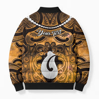 Personalised Maori Matariki Hei Matau Kowhai Bomber Puffer Jacket Maori Kowhaiwhai Pattern Galaxy LT01 - Polynesian Pride