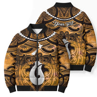 Personalised Maori Matariki Hei Matau Kowhai Bomber Puffer Jacket Maori Kowhaiwhai Pattern Galaxy LT01 - Polynesian Pride