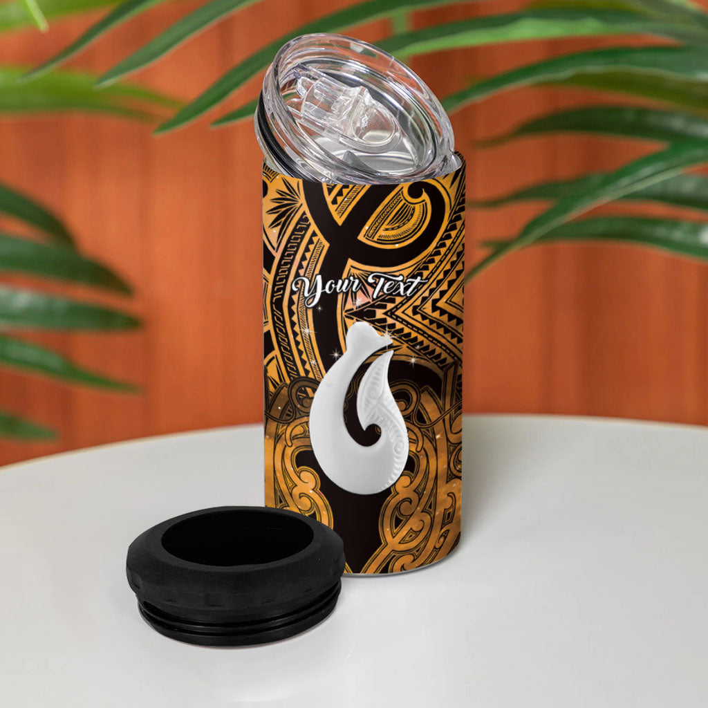 Personalised Maori Matariki Hei Matau Kowhai 4 in 1 Can Cooler Tumbler Maori Kowhaiwhai Pattern Galaxy LT01 - Polynesian Pride
