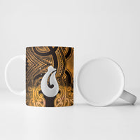 Personalised Maori Matariki Hei Matau Kowhai Ceramic Mug Maori Kowhaiwhai Pattern Galaxy