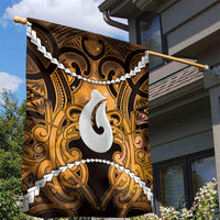 Maori Matariki Hei Matau Kowhai Garden Flag Maori Kowhaiwhai Pattern Galaxy LT01 - Polynesian Pride
