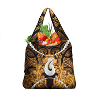 Maori Matariki Hei Matau Kowhai Grocery Bag Maori Kowhaiwhai Pattern Galaxy LT01 1-pack One Size Yellow - Polynesian Pride