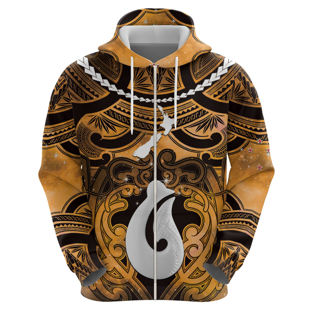 Personalised Maori Matariki Hei Matau Kowhai Hoodie Maori Kowhaiwhai Pattern Galaxy