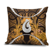 Maori Matariki Hei Matau Kowhai Pillow Cover Maori Kowhaiwhai Pattern Galaxy LT01 Yellow - Polynesian Pride