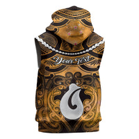 Personalised Maori Matariki Hei Matau Kowhai Sleeveless Hoodie Maori Kowhaiwhai Pattern Galaxy LT01 - Polynesian Pride
