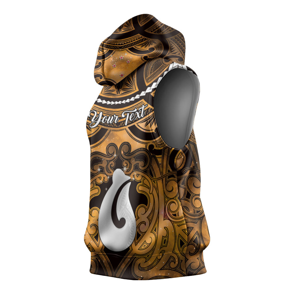 Personalised Maori Matariki Hei Matau Kowhai Sleeveless Hoodie Maori Kowhaiwhai Pattern Galaxy LT01 - Polynesian Pride