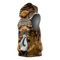 Personalised Maori Matariki Hei Matau Kowhai Sleeveless Hoodie Maori Kowhaiwhai Pattern Galaxy LT01 - Polynesian Pride