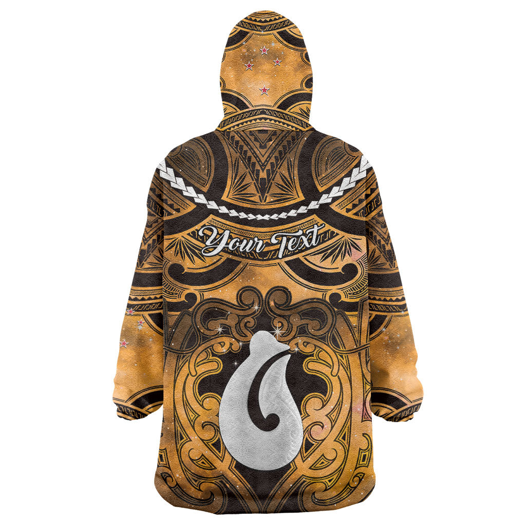 Personalised Maori Matariki Hei Matau Kowhai Wearable Blanket Hoodie Maori Kowhaiwhai Pattern Galaxy LT01 - Polynesian Pride