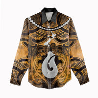 Personalised Maori Matariki Hei Matau Kowhai Women Casual Shirt Maori Kowhaiwhai Pattern Galaxy LT01 - Polynesian Pride