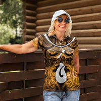 Personalised Maori Matariki Hei Matau Kowhai Women Polo Shirt Maori Kowhaiwhai Pattern Galaxy LT01 - Polynesian Pride