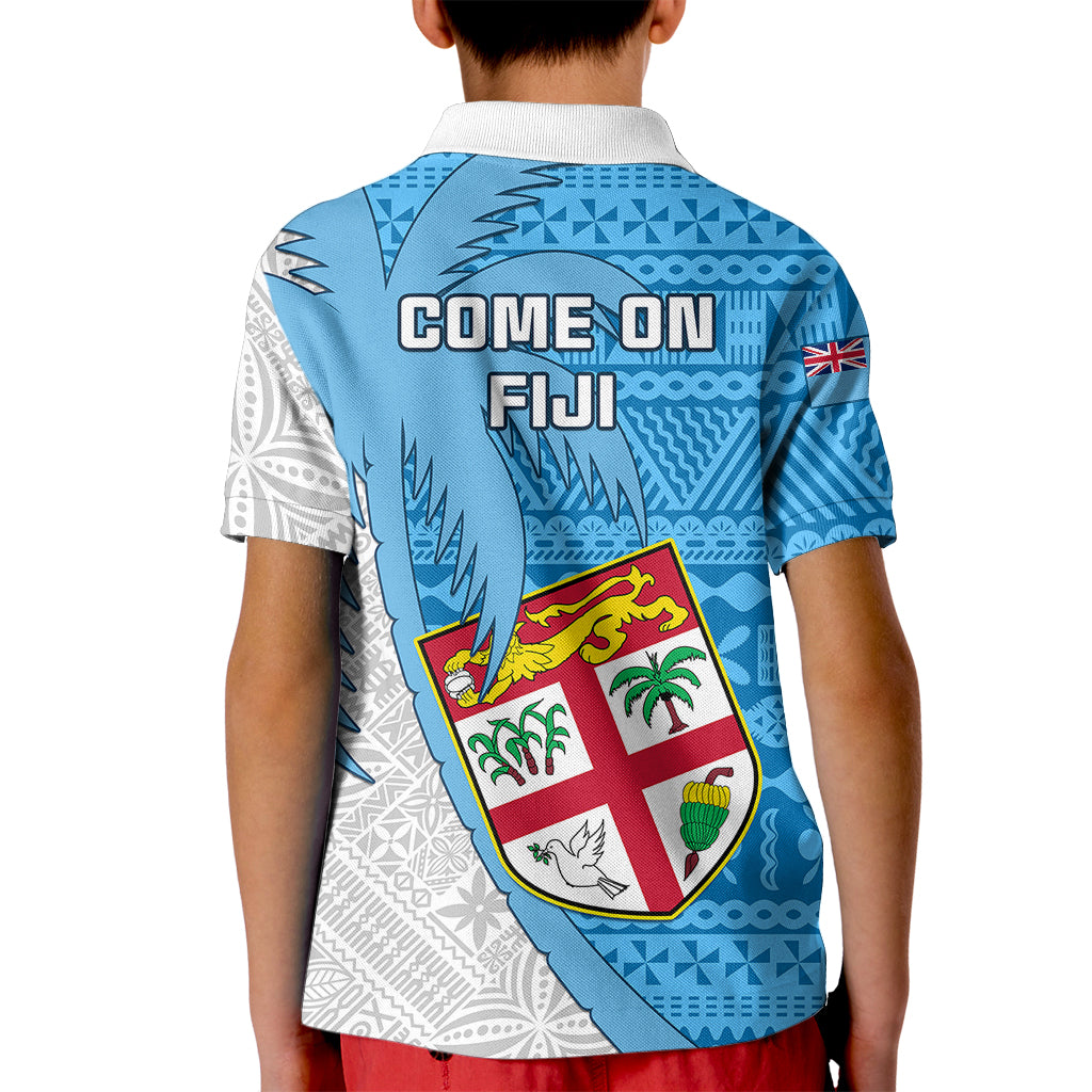 Fiji Rugby Kid Polo Shirt Come On Fijian Tapa Pattern LT01 - Polynesian Pride