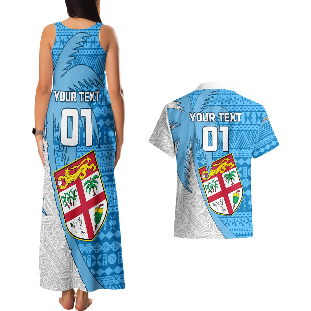 Custom Fiji Rugby Couples Matching Tank Maxi Dress and Hawaiian Shirt Come On Fijian Tapa Pattern LT01 - Polynesian Pride