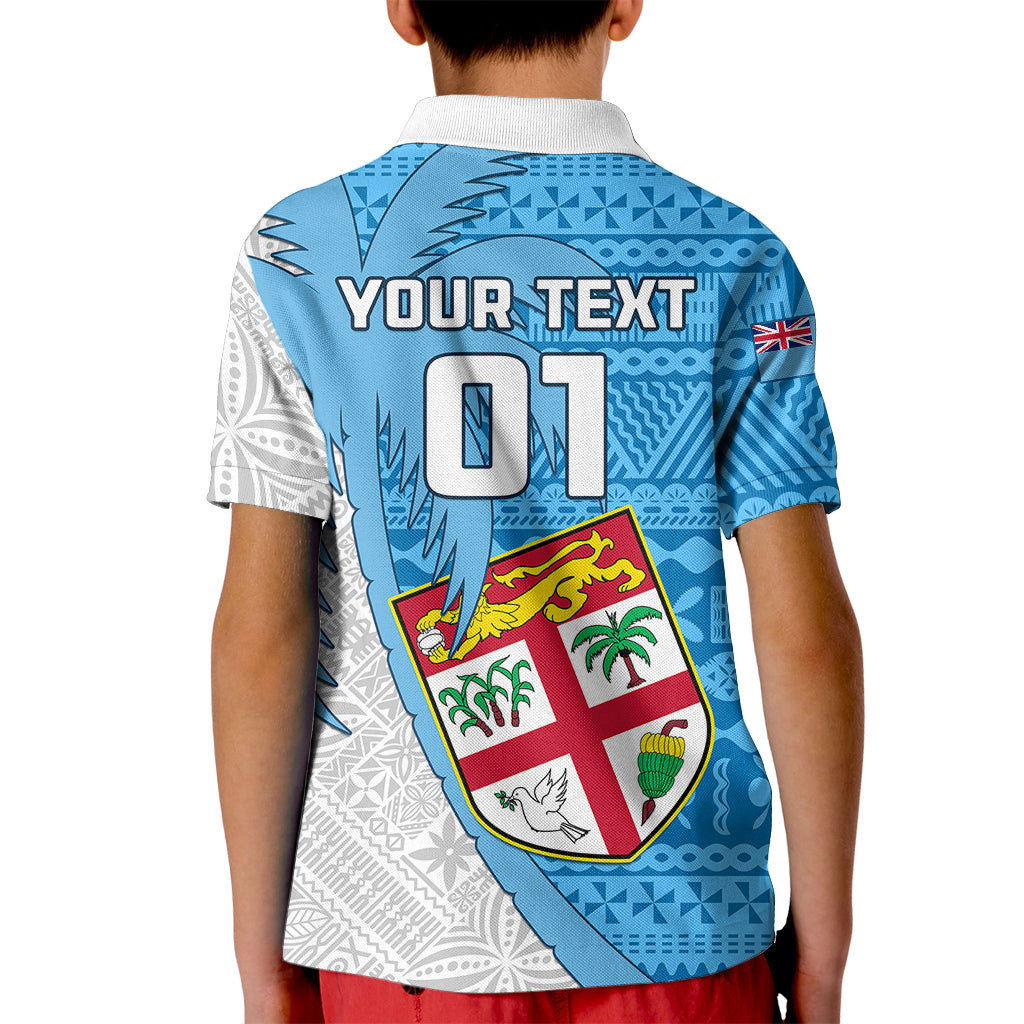 Custom Fiji Rugby Kid Polo Shirt Come On Fijian Tapa Pattern LT01 - Polynesian Pride