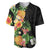 Hawaii Pineapple Tropical Baseball Jersey Colorful Hibiscus Plumeria