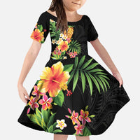 Hawaii Pineapple Tropical Family Matching Tank Maxi Dress and Hawaiian Shirt Colorful Hibiscus Plumeria