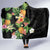 Hawaii Pineapple Tropical Hooded Blanket Colorful Hibiscus Plumeria