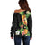 Hawaii Pineapple Tropical Off Shoulder Sweater Colorful Hibiscus Plumeria