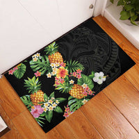 Hawaii Pineapple Tropical Rubber Doormat Colorful Hibiscus Plumeria