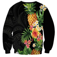 Hawaii Pineapple Tropical Sweatshirt Colorful Hibiscus Plumeria