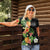 Hawaii Pineapple Tropical Women Polo Shirt Colorful Hibiscus Plumeria