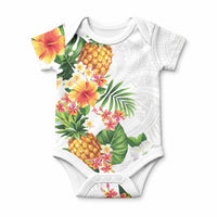Hawaii Pineapple Tropical Baby Onesie Luminous Hibiscus Plumeria