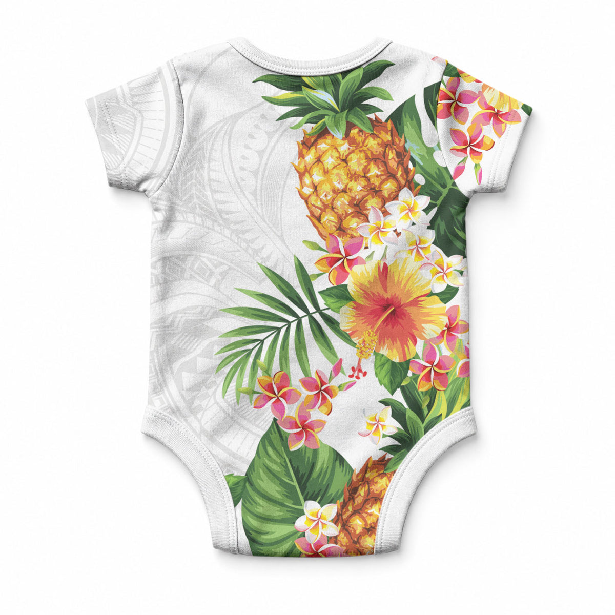 Hawaii Pineapple Tropical Baby Onesie Luminous Hibiscus Plumeria