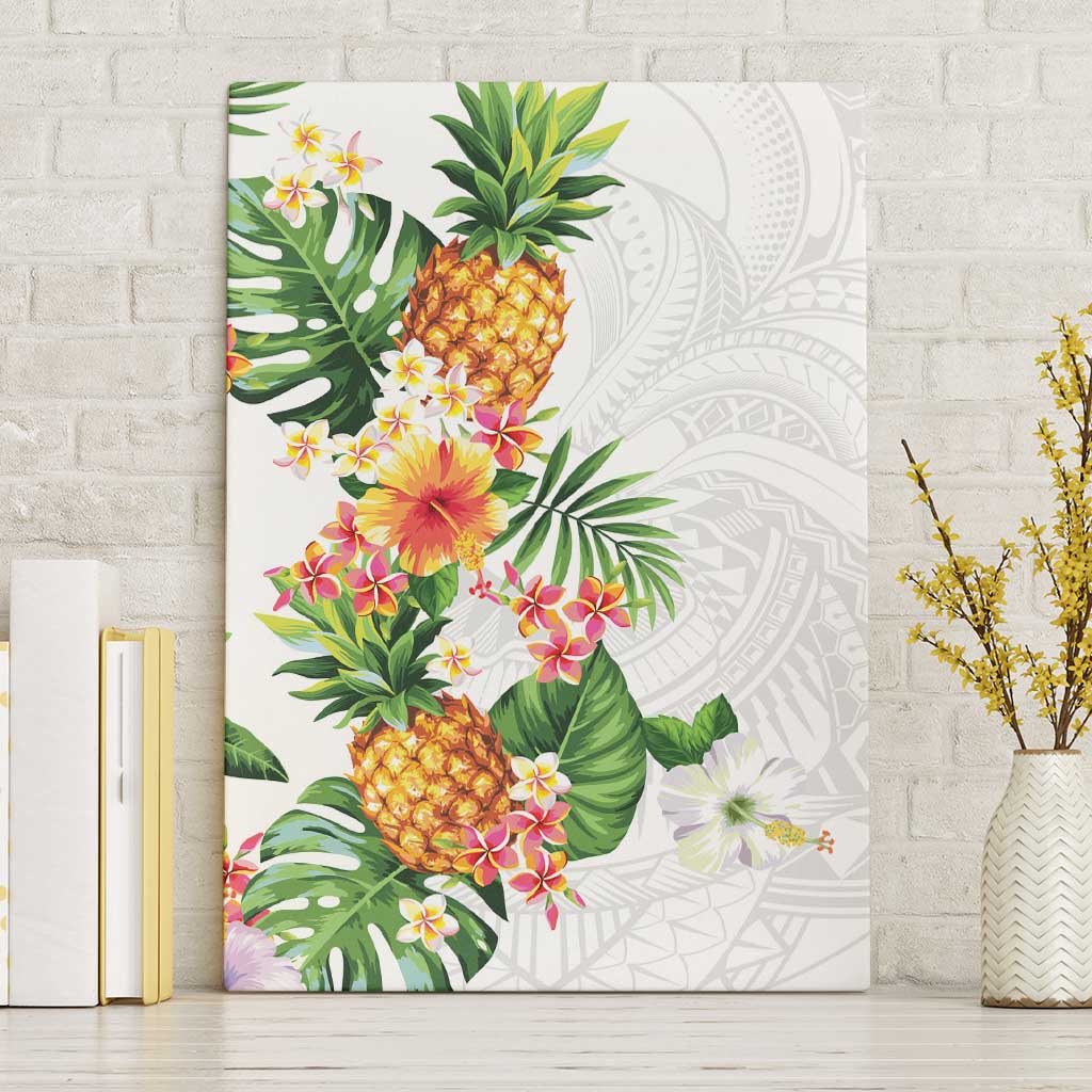 Hawaii Pineapple Tropical Canvas Wall Art Luminous Hibiscus Plumeria