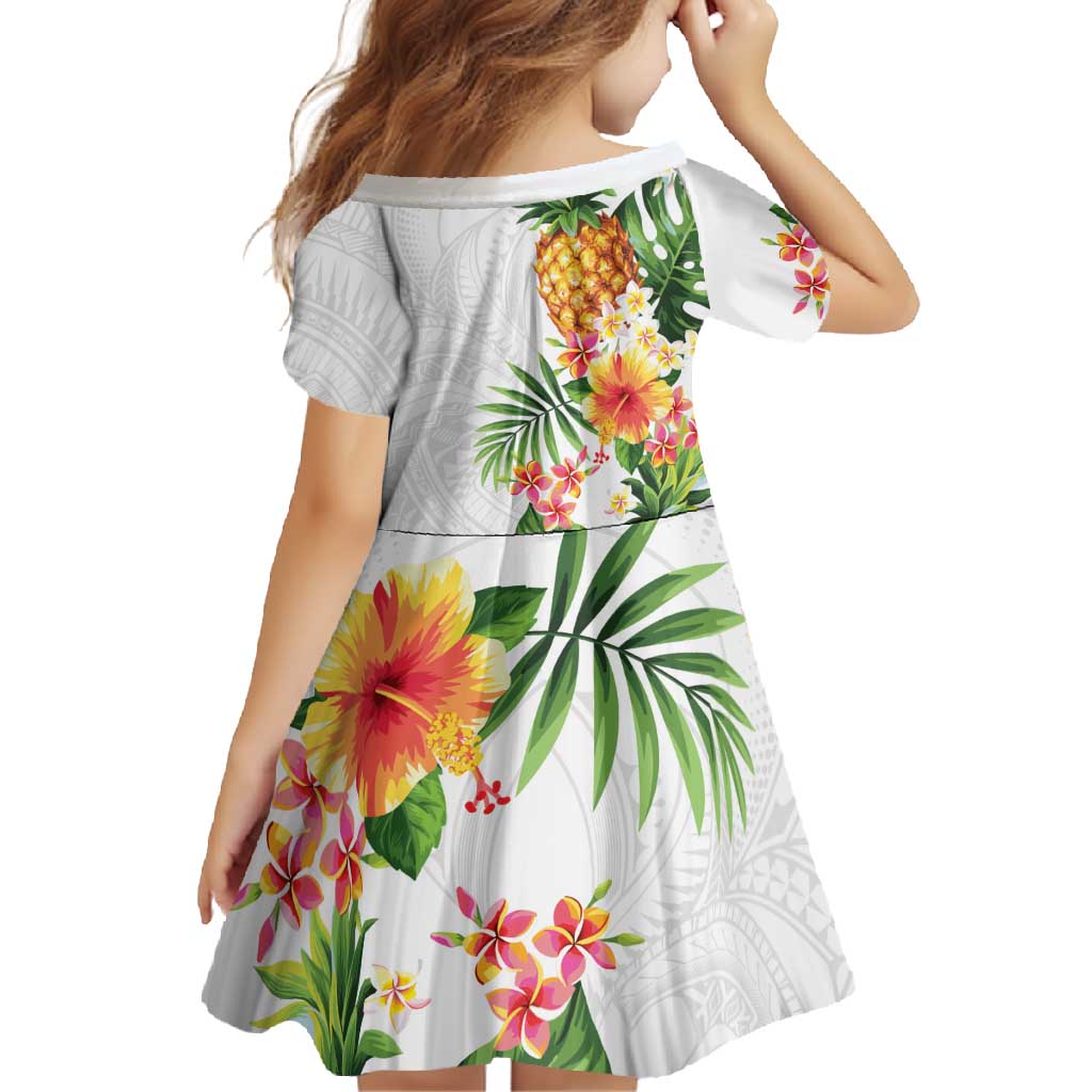 Hawaii Pineapple Tropical Family Matching Tank Maxi Dress and Hawaiian Shirt Luminous Hibiscus Plumeria LT01 - Polynesian Pride