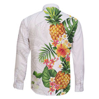 Hawaii Pineapple Tropical Family Matching Tank Maxi Dress and Hawaiian Shirt Luminous Hibiscus Plumeria LT01 - Polynesian Pride