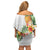 Hawaii Pineapple Tropical Off Shoulder Short Dress Luminous Hibiscus Plumeria