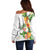 Hawaii Pineapple Tropical Off Shoulder Sweater Luminous Hibiscus Plumeria