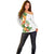 Hawaii Pineapple Tropical Off Shoulder Sweater Luminous Hibiscus Plumeria