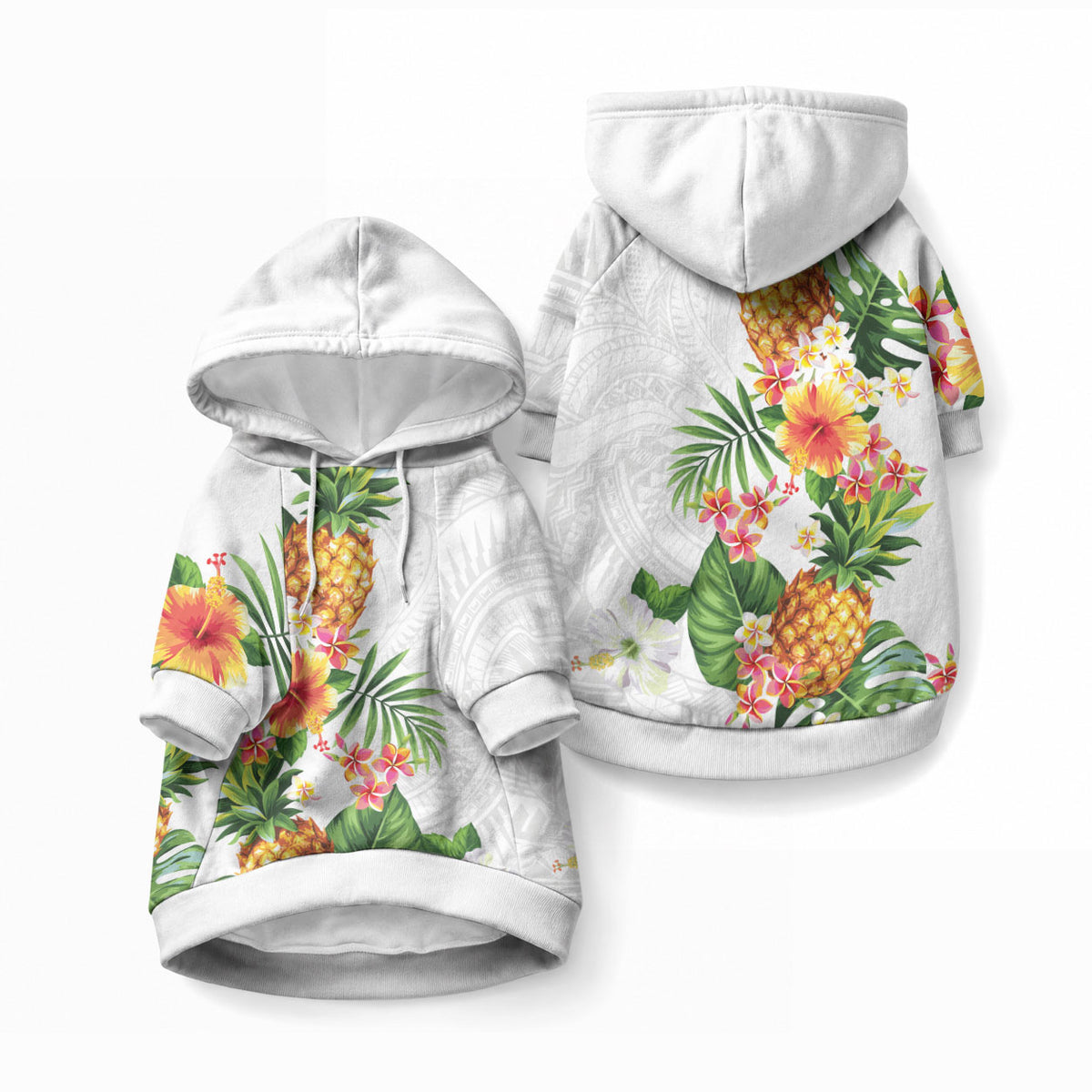Hawaii Pineapple Tropical Pet Hoodie Luminous Hibiscus Plumeria